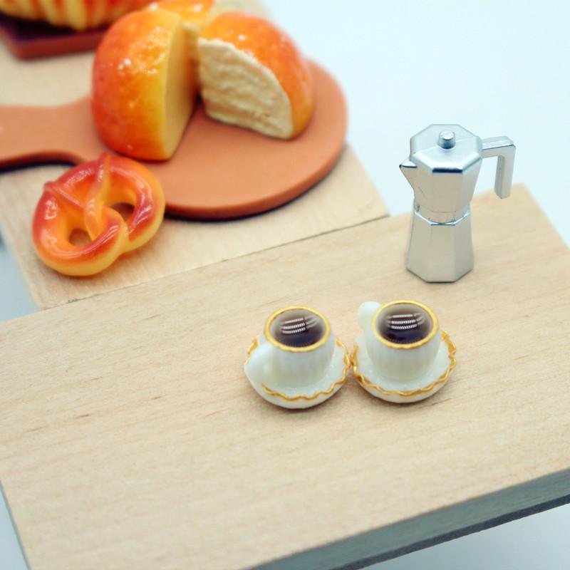 Kids Toys Play - Cute Dollhouse Miniatures Coffee Bread Breakfast