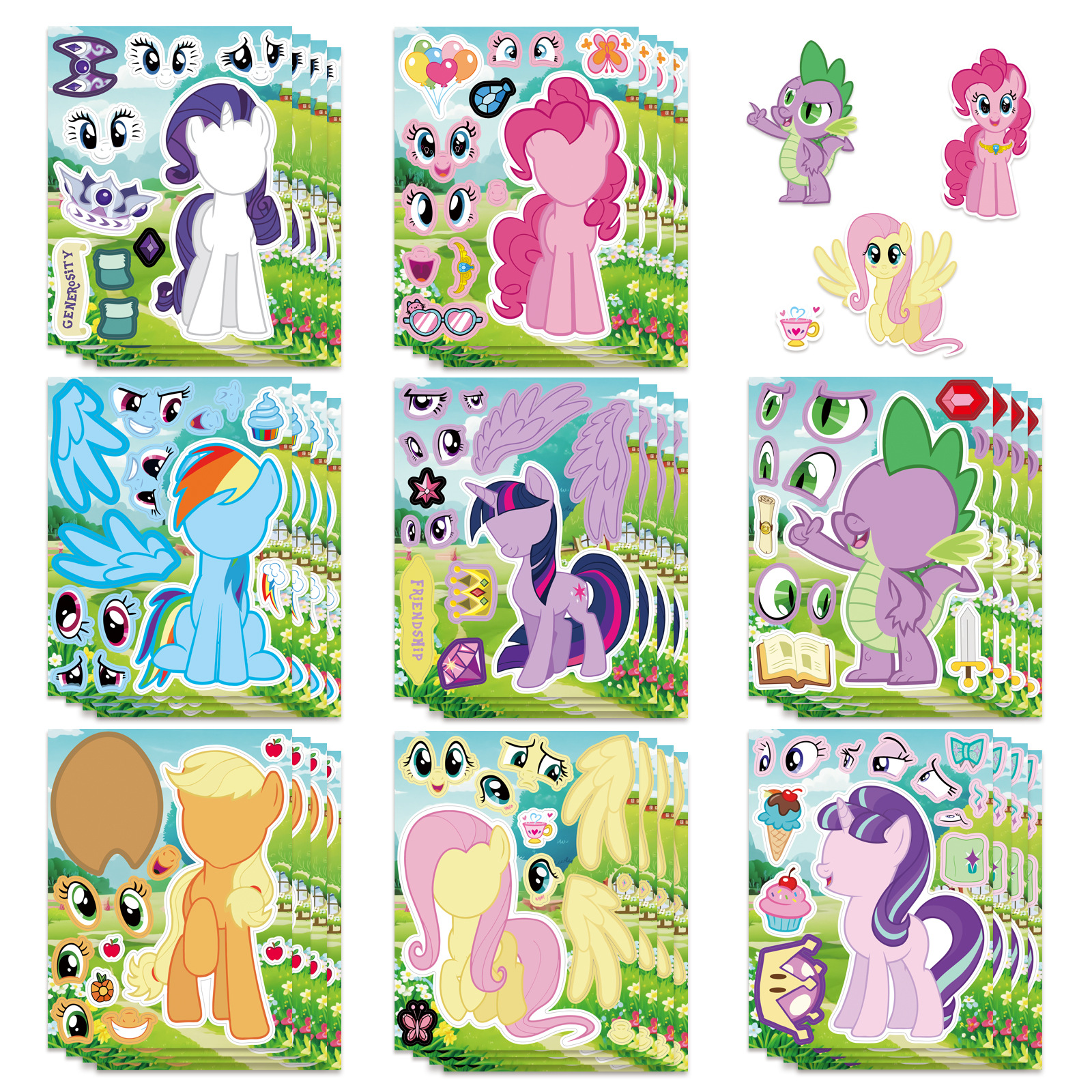 Kids Toys Png - 8/16PCS My Little Pony Stickers Cartoon