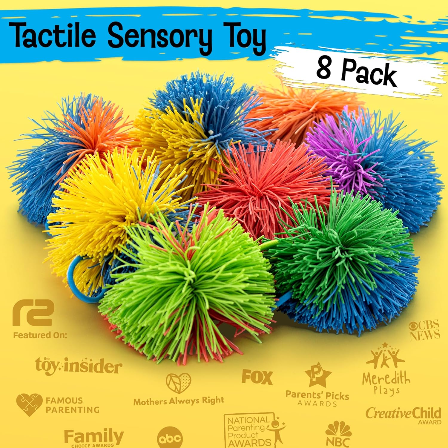8 Pack Stringy Sensory Balls - - Kids Toys Basket avaliação e preço