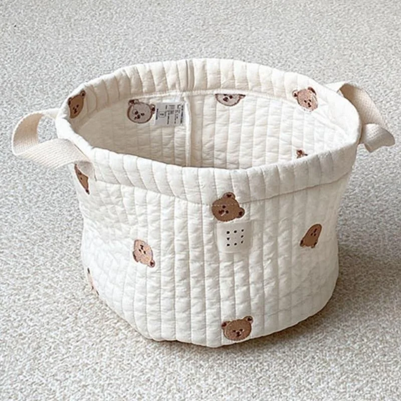 Cute Bear Embroidery Diaper Ba - Kids Toys Basket avaliação e preço