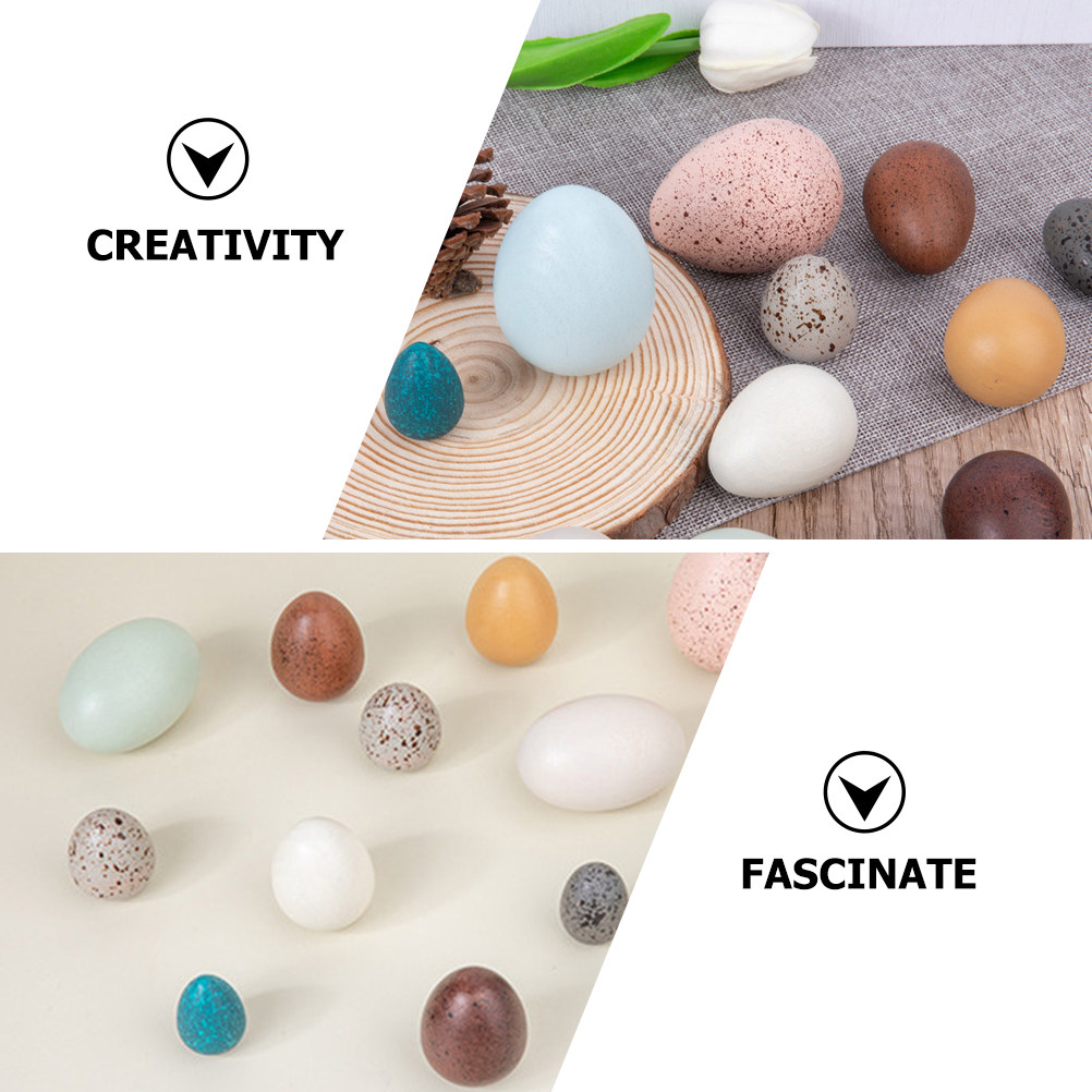 1Set Wooden Fake Eggs for East - Kids Toys Easter avaliação e preço
