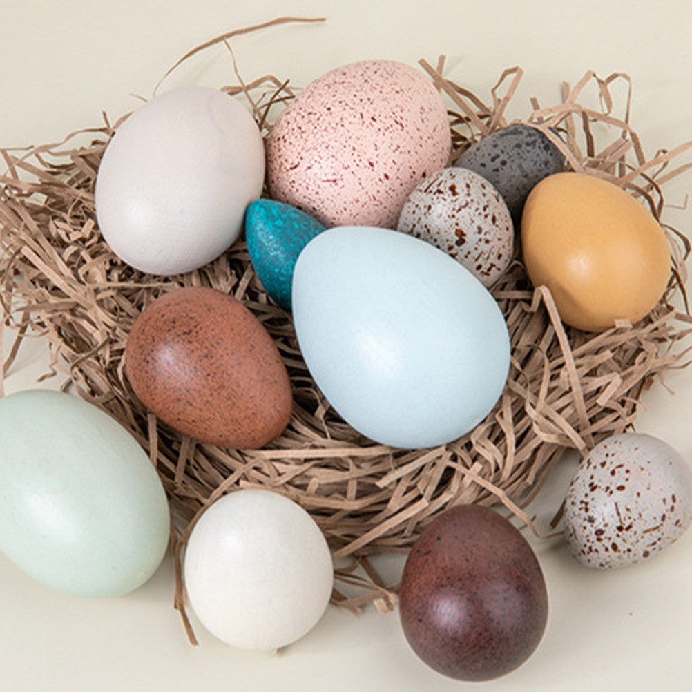 1Set Wooden Fake Eggs for East - Kids Toys Easter avaliação e preço