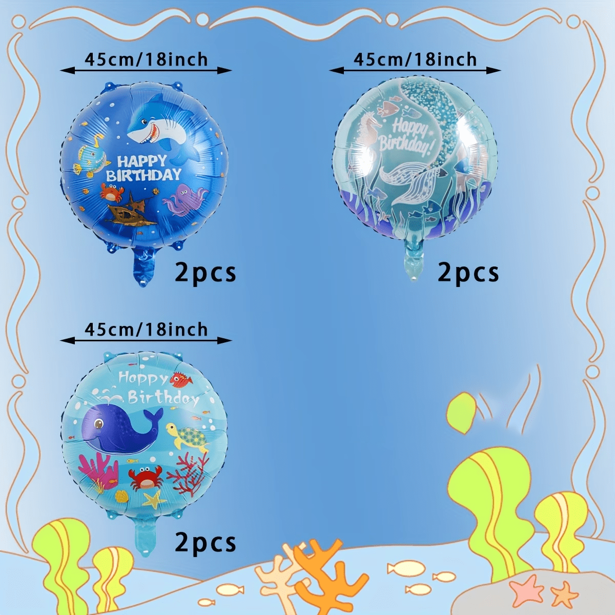 6pcs Ocean Theme Party Balloon - Water Balloon Set avaliação e preço