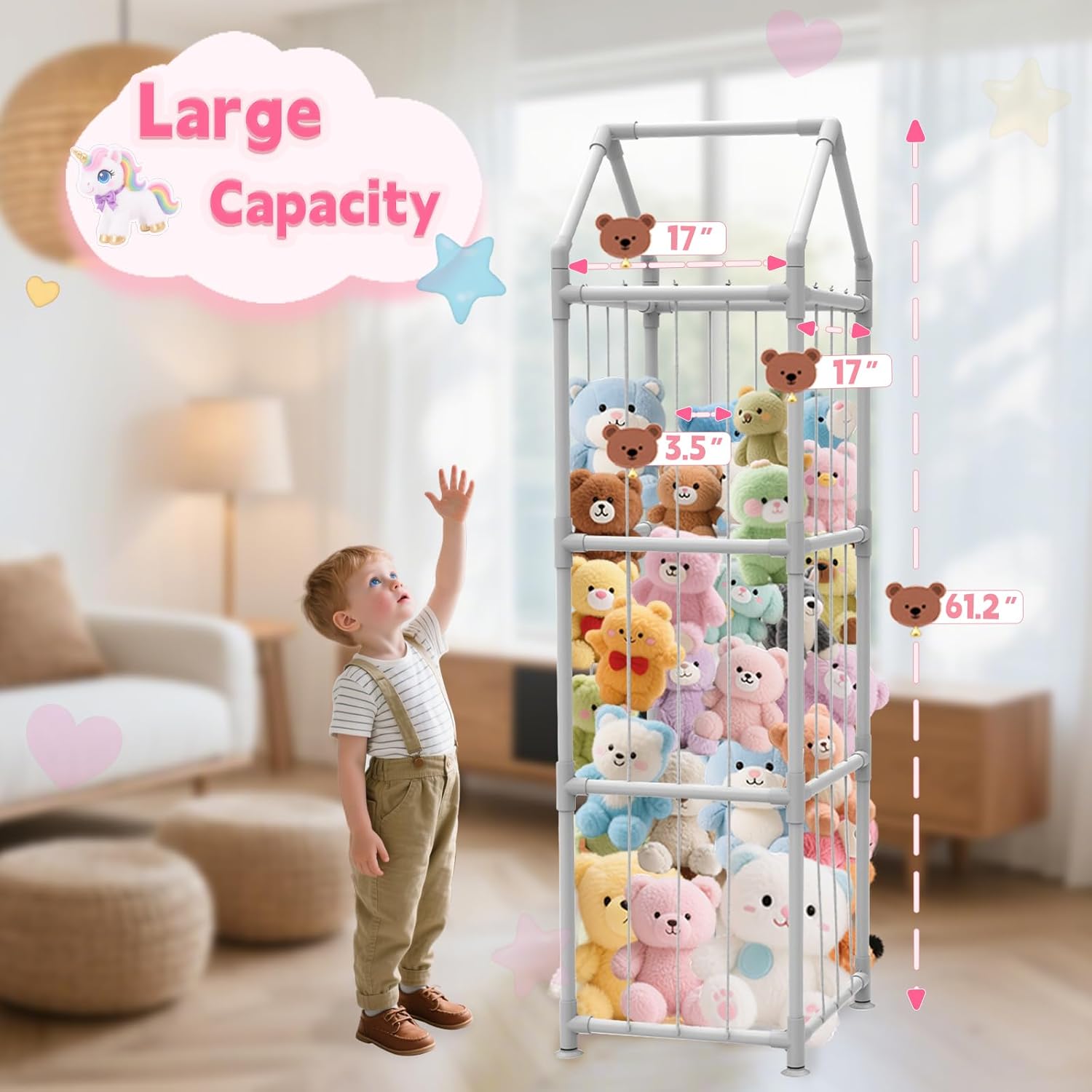 Stuffed Animal Storage with Su - Kids' Toys avaliação e preço