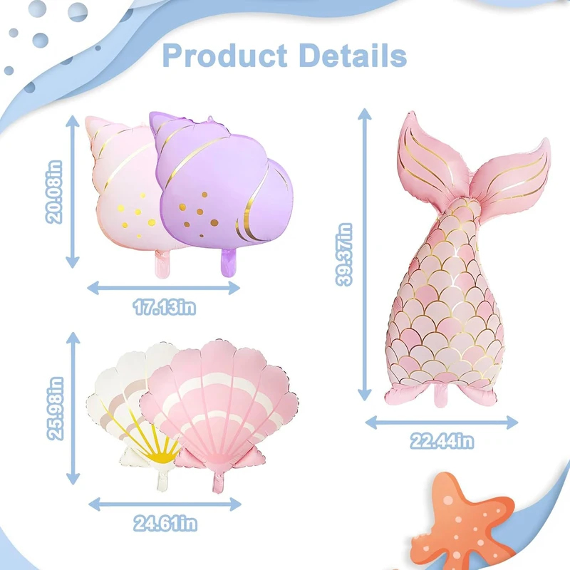 5PCS Mermaid Birthday Decor Se - Water Balloon Set avaliação e preço