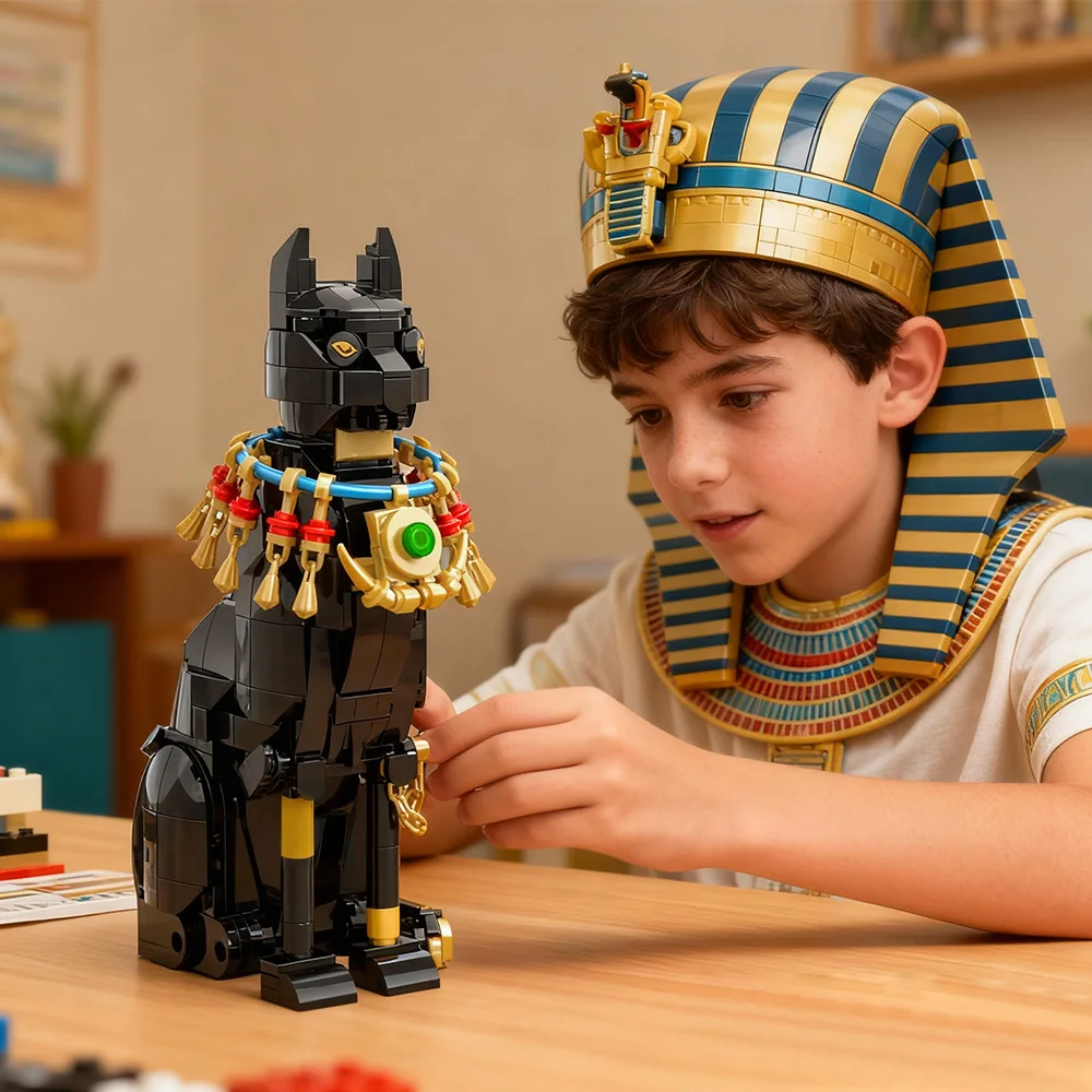 Gobricks MOC Egypt Cat Buildin - Kids Toys Egypt avaliação e preço