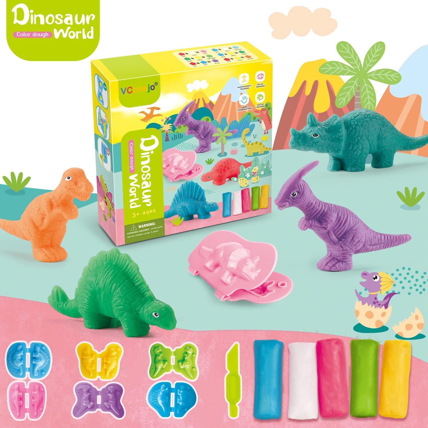 Dinosaur Color Dough Toys Set  - Kids' Toys avaliação e preço