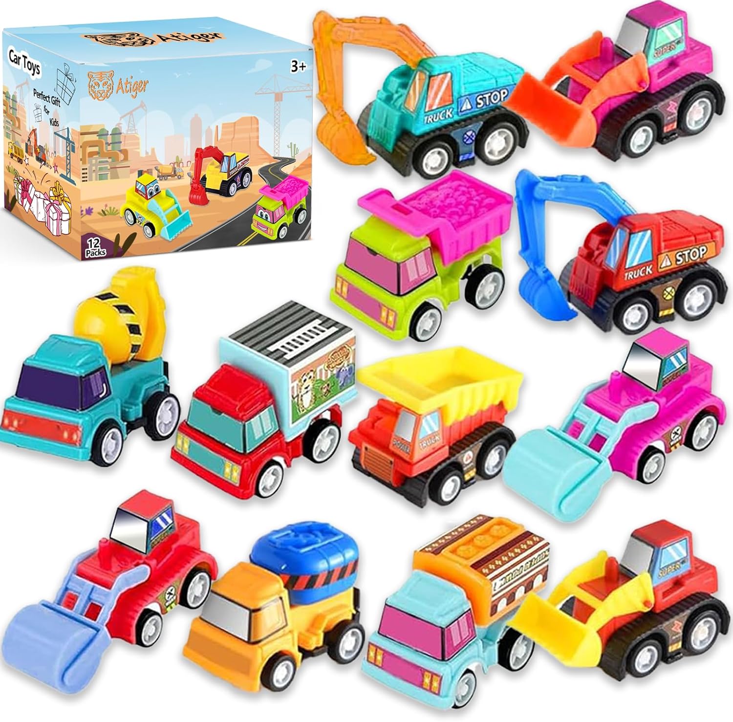 12pcs Pull Back Cars Truck Veh - Kids Toys Car avaliação e preço
