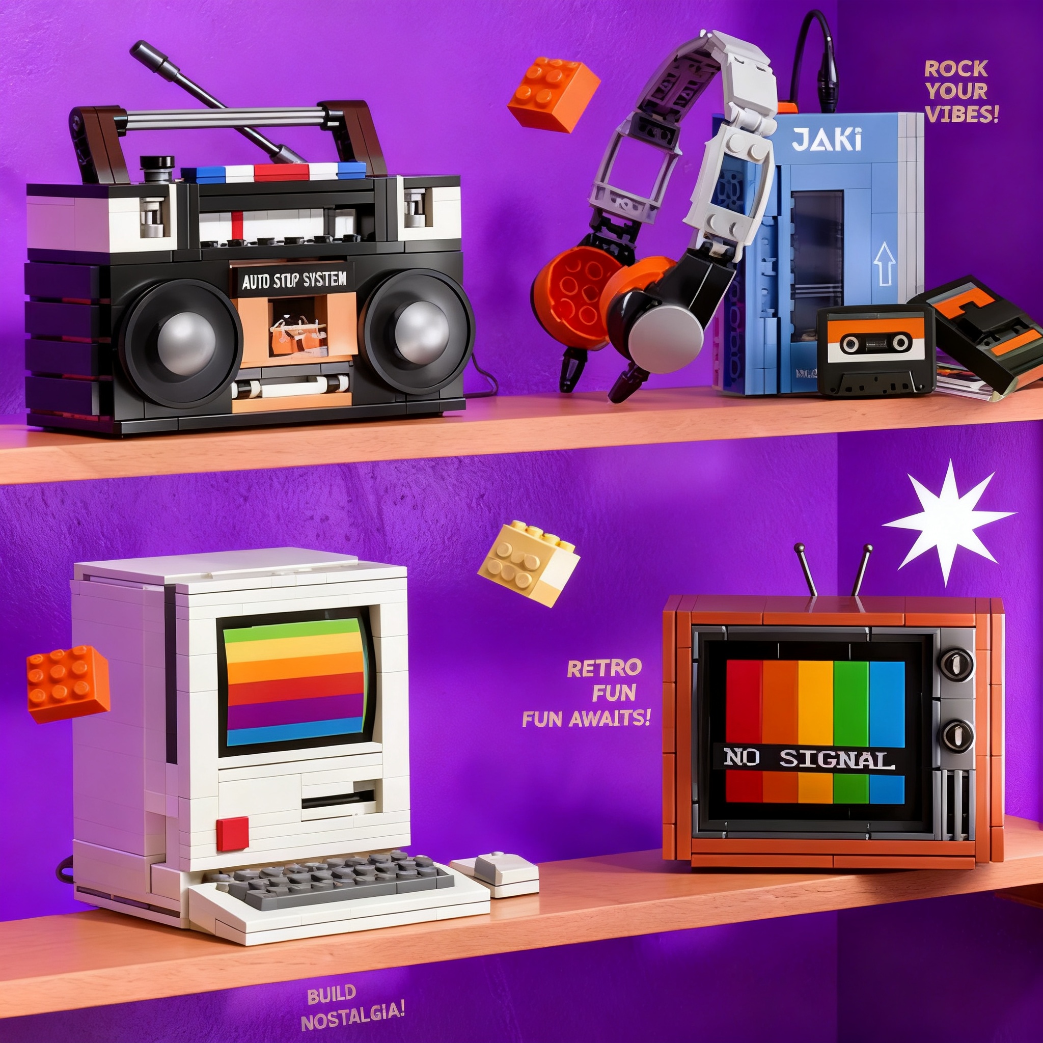 Retro DIY Building Blocks TV R - Kids Toys And Games avaliação e preço
