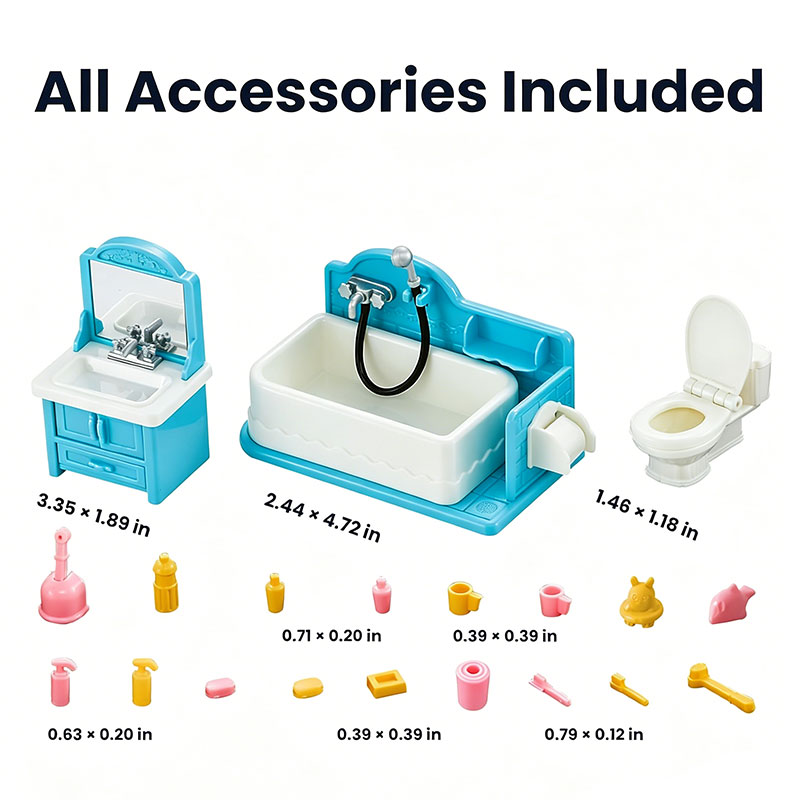 Dollhouse Bathroom Set 1:12 Mi - Kids Toys Play avaliação e preço