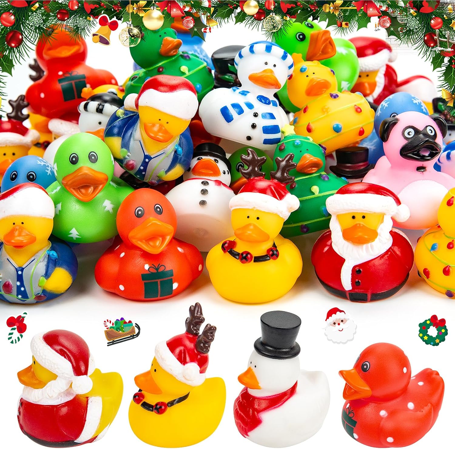 12-100pcs Christmas Rubber Duc - Kids Toys Jeep avaliação e preço