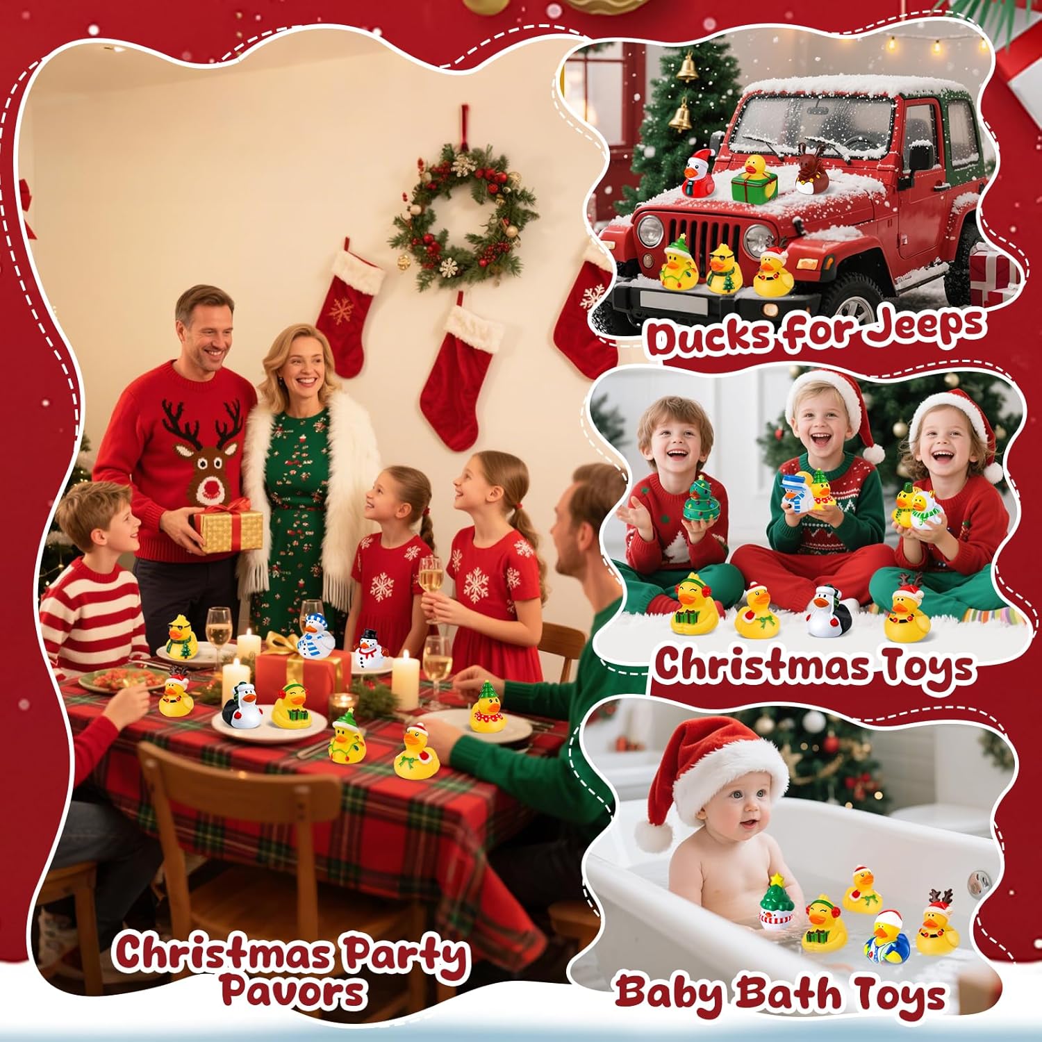 12-100pcs Christmas Rubber Duc - Kids Toys Jeep avaliação e preço