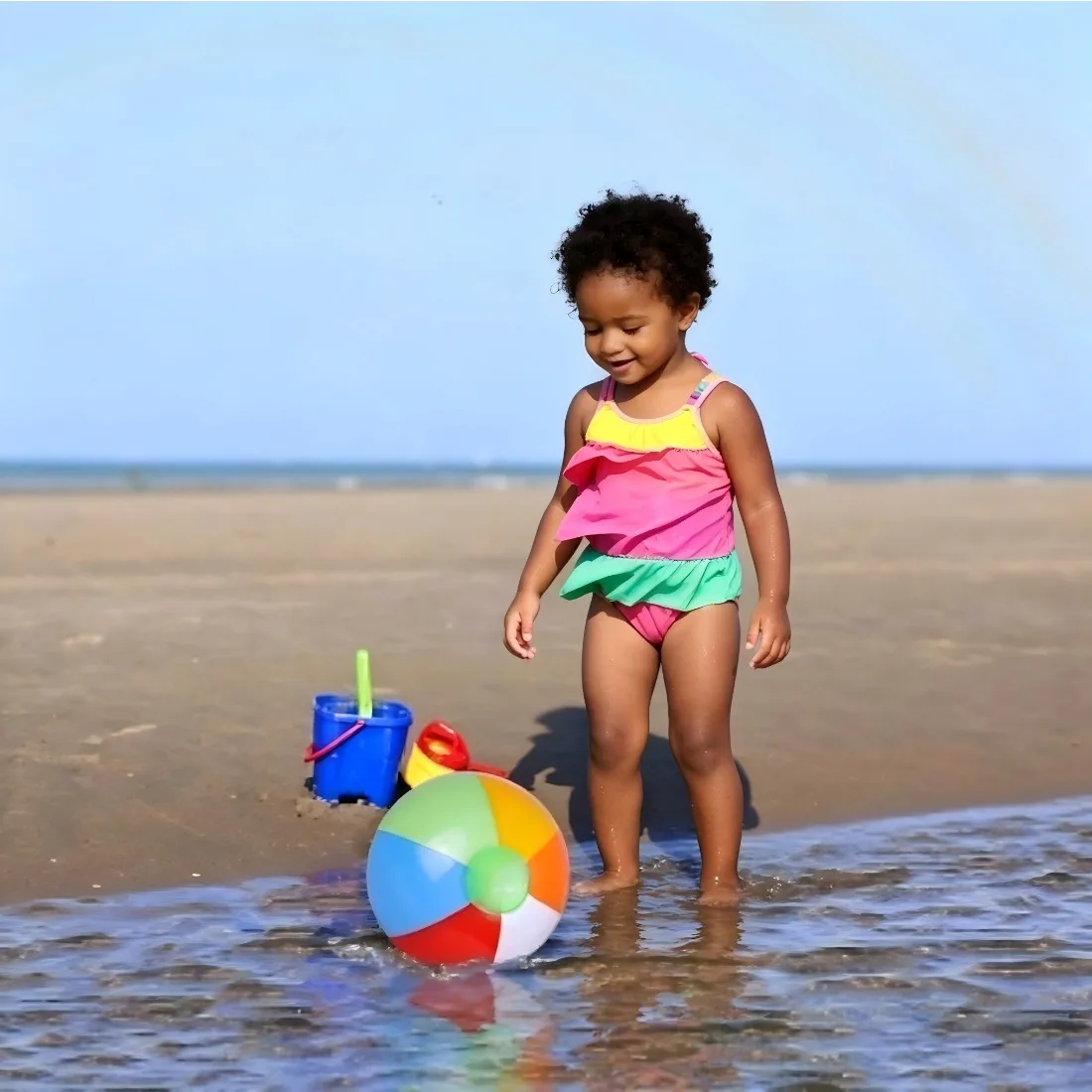 Rainbow Inflatable Beach Balls - Kids Toys Entertainer avaliação e preço